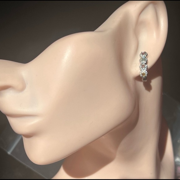 Multicolor natural tourmaline earrings new with silver plating #285 - Picture 7 of 13